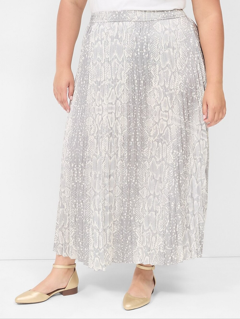 Lane Bryant Silver-Gray Snake Print Maxi Skirt 22/24 NWT